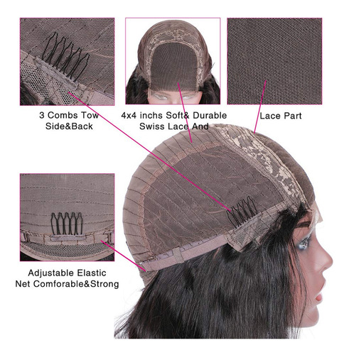 Cabello Humano Rizado Encaje Extensiones Pelucas Para Las Mu
