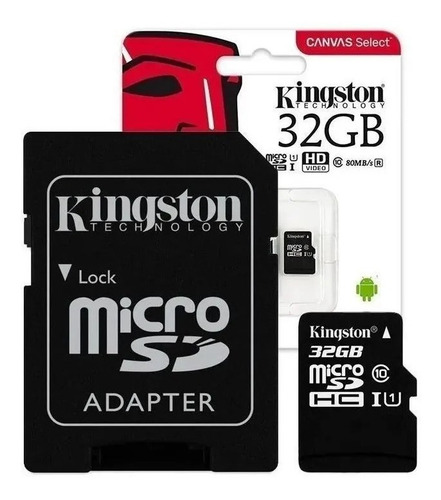 Cartão De Memória Kingston Sdcs 32gb Com Adaptador
