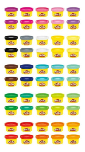 Play- Doh Set De 50 Latas De Mása Para Moldear Hasbro Multicolor