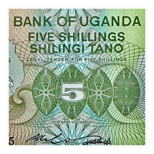 Uganda - 5 Shillings - Año 1982 - P #15 - Africa