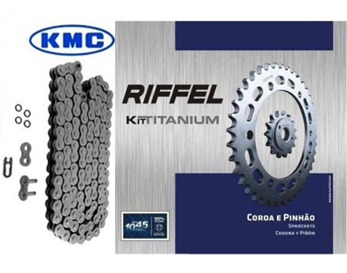 Kit Relação Riffel Corrente Kmc Yamaha Yzf R3 Até 2015