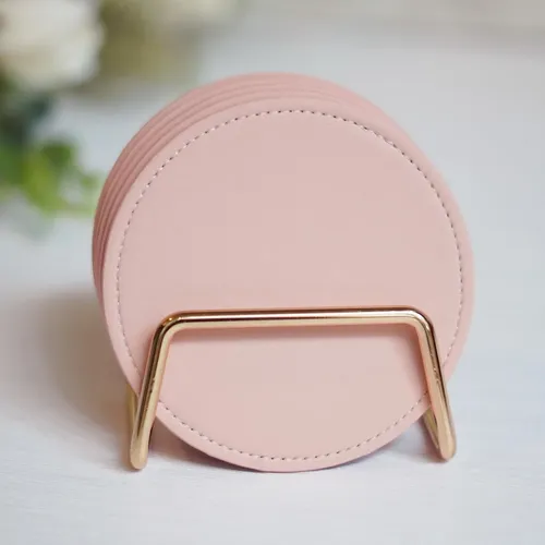 comprar Lindos Posavasos De Cuero, Juego De 5 Posavasos Redondos Con