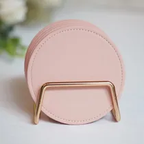Comprar Lindos Posavasos De Cuero, Juego De 5 Posavasos Redondos Con