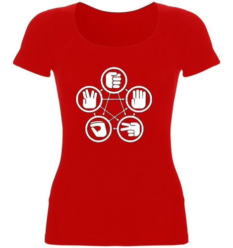 Remera Mujer The Big Bang Theory Paper Scissors Lizard Spock