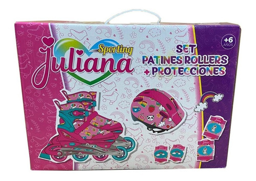 Juliana Set Patines Rollers Con Kit De Proteccion Lny Sis018
