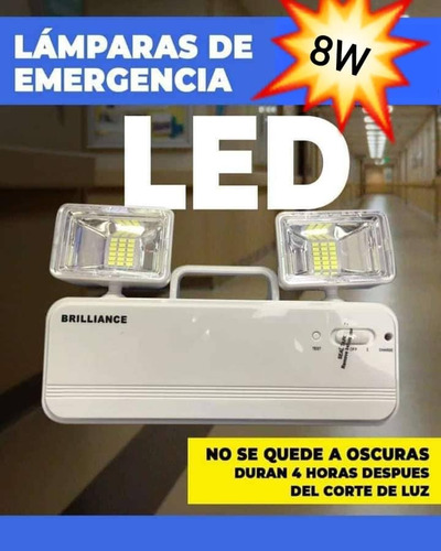 Lampara Emergencia Led 8w Recargable 110-240v Con Batería
