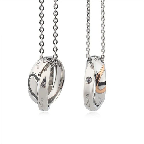 Collares De Pareja Y Novios Argollas Real Love Regalo Amor A