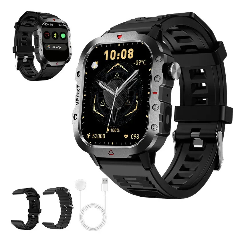 Smartwatch WGP H11 Relógio Inteligente Bluetooth 5.3, Tela IPS TFT 2,01", Rastreamento GPS Esportivo, Monitoramento Completo de Saúde, Compatível Android iOS