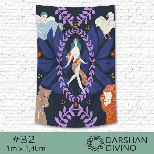 Imagen 4 de 10 de Tapiz Lona Tarot Cartas 1mx1,40m Nuevas!! Darshan Divino
