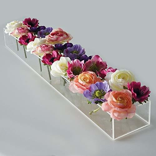 Florero Centro De Mesa Floral Rectangular Para Mesa De Comed