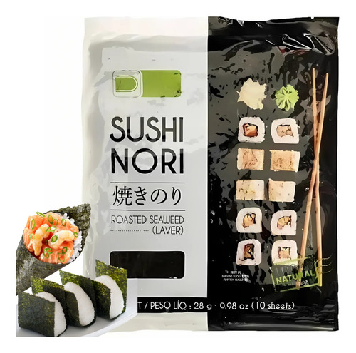Alga Marinha Nori Importado Para Sushi Temakis Crocante 