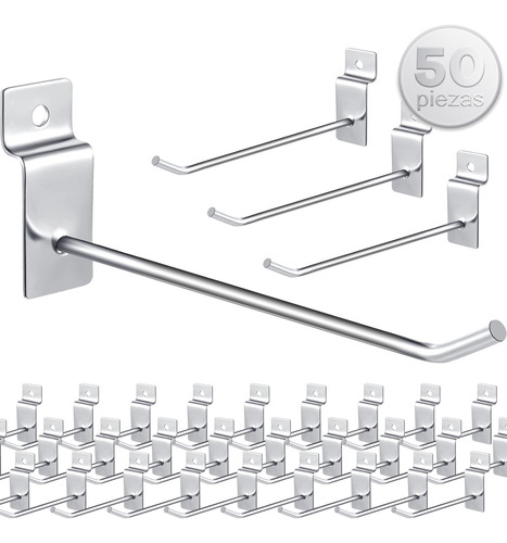 50 Paquete Gancho Panel Blister Ranurado Exhibipanel 15 Cm