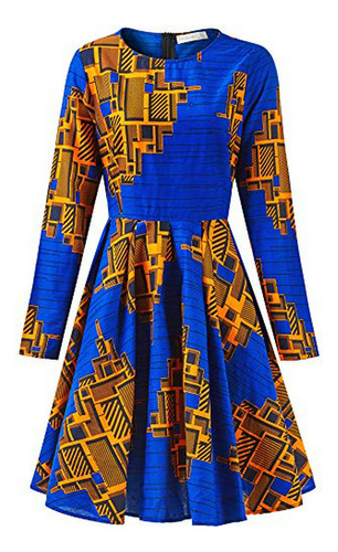 Shenbolen Vestido Estampado Africano Para Mujer Dashiki Ropa