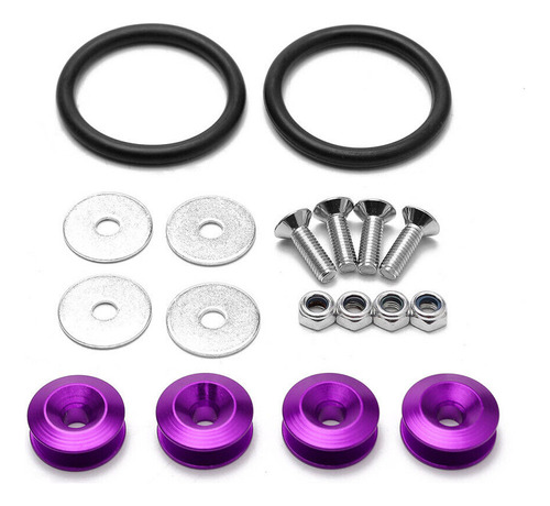 Sujetador Paragolpes Universal Auto Aluminio Jdm Violeta