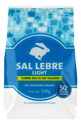 Sal refinado Lebre em pacote sem glúten 500 g 