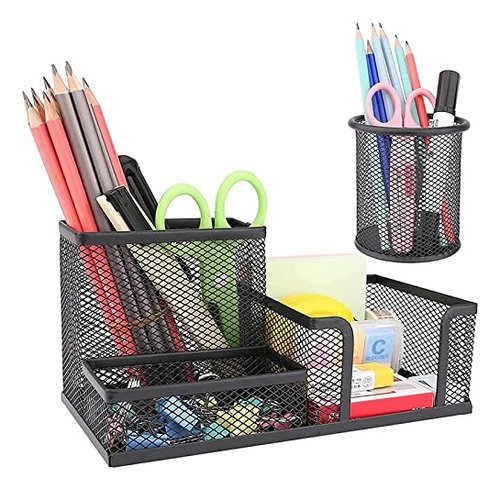 Pen Holder Pencil Holders For Desk Pencil Cup,4 Compart...