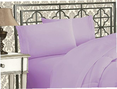 Elegant Comfort 3-piece Bed Sheet Set Twin Xl Sizes Lavender Color Lavanda Diseño De La Tela Liso