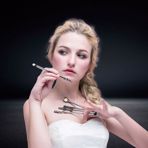 Imagen 9 de 9 de Set De 5 Brochas Y Pinceles De Maquillaje Harry Potter