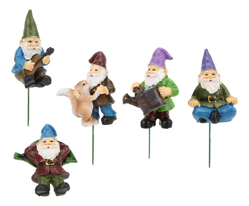 Adornos De Jardín, 5 Piezas, Estatuas De Gnomos, Aspecto Bon