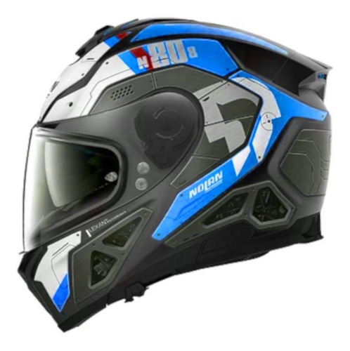 Casco Para Moto Nolan N80-8 Starscream 36 Azul/ Blanco