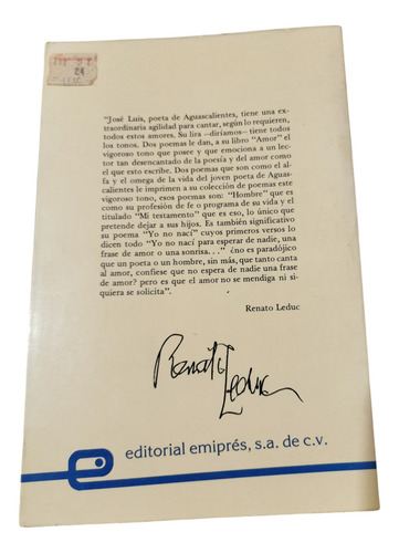 Amor: Un Hombre, Un Estilo - José Luis Jiménez (Usado)