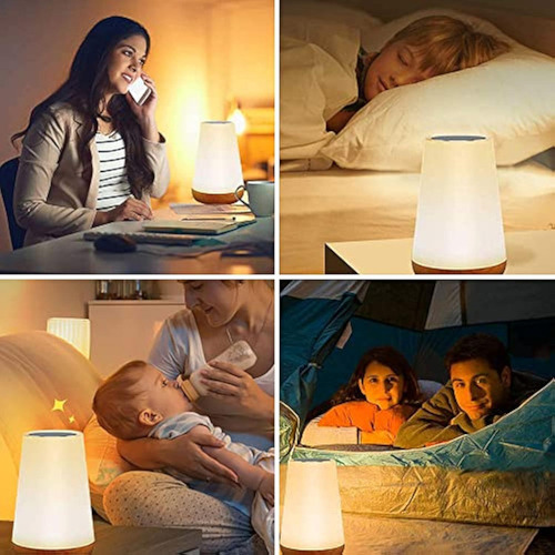 Wh Luz Nocturna Atmósfera Colorida Grano Madera Control