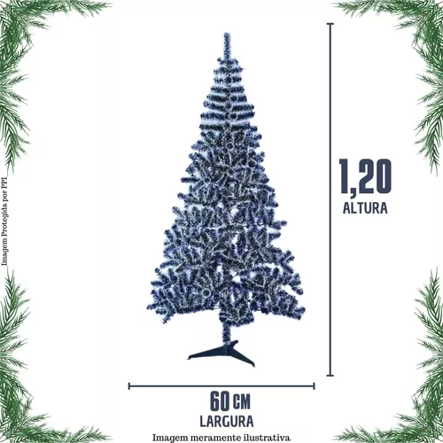 Árvore De Natal Pinheiro Nevada Luxo 1,20 Altura 120 Galhos - Escorrega o  Preço