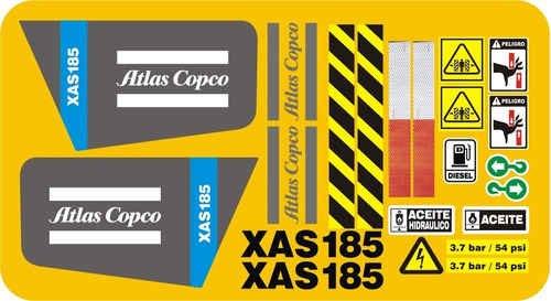 Calcomanías Para Atlas Copco Xas185 2019 