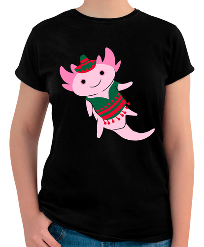 Playera Cuello Redondo Para Mujer México Ajolote