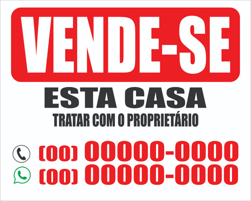 Placa Vende-se Casa, Terreno Ou Aluga-se 40x50cm