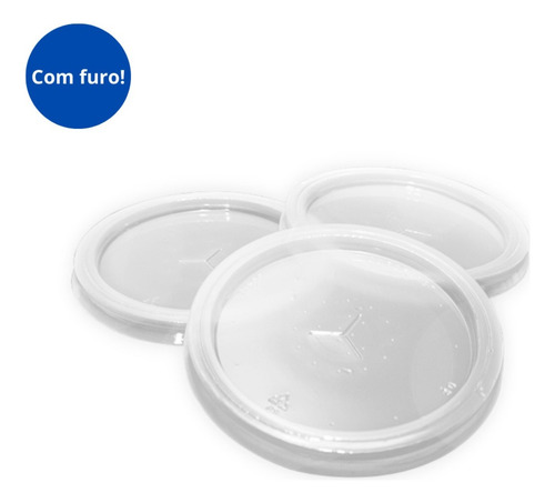 Tampa Descartavel Copo Pote Transparente T-200 50 Unidades
