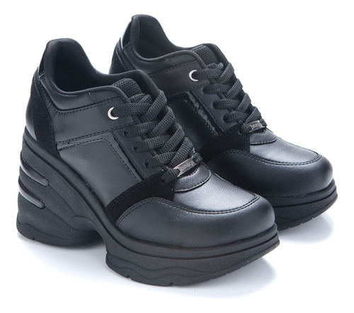 Zapatilla Rostov Savage Negro Plataforma Moda De Mujer