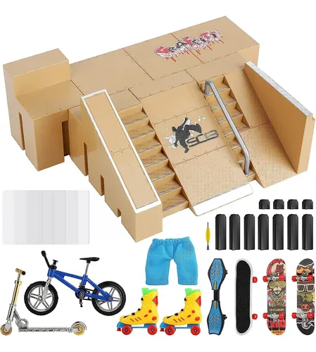 Fstoption Kit De Parque De Skate De 8 Piezas Para Fingerboards – Rampas Y Accesorios De Plástico ABS