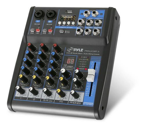 Audio Mixer Sound Board Interfaz Consola 4 Canal Usb Mp3 Dj