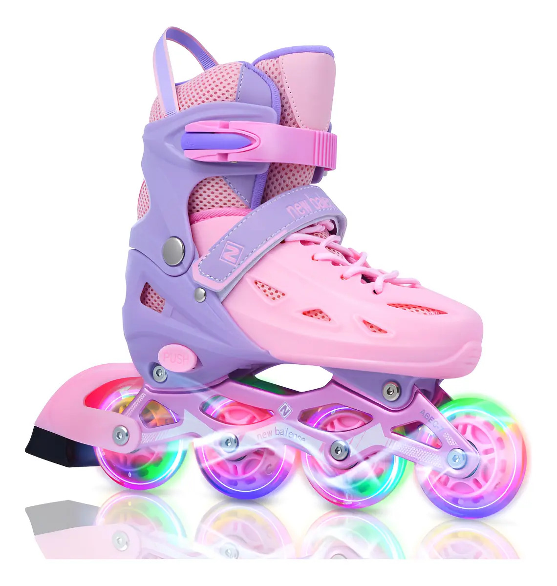 Imagen de Sonixed Patines En Línea 8 Ruedas Para Ninos Y Adultos Color Rosa Chicle Talla De Los Patines S Tamaño De Las Ruedas 160 Mm