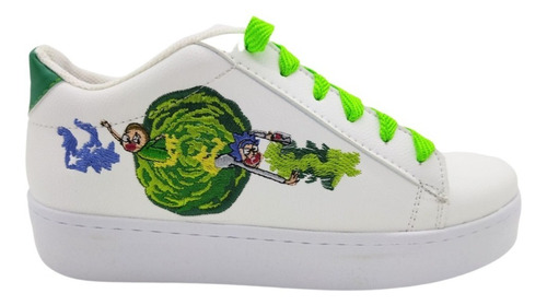 Tenis De Rick Y Morty Bordados Unisex Para La Familia