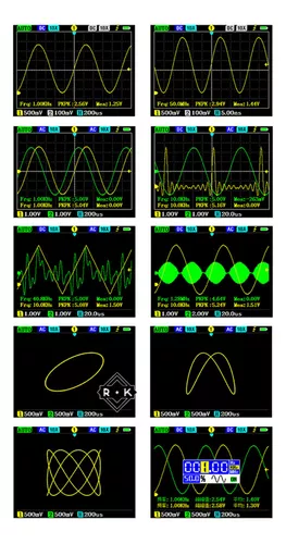 Osciloscopio portátil, osciloscopio digital de 2 canales de alto ancho de  banda, medición de espectro FFT y cursor, 14 opciones de medición, ARM