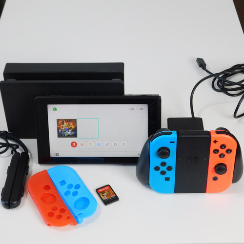 Nintendo Switch V2 Standard Cor Vermelho E Preto Preto (Usado)
