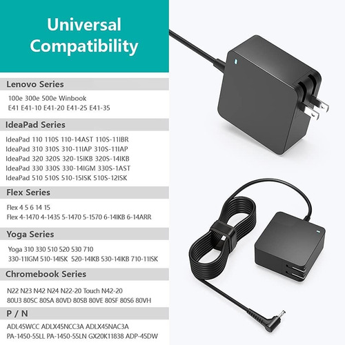 65w Ac Charger Fit For Lenovo Ideapad 3 3-14 3-15 3-17 Lapto