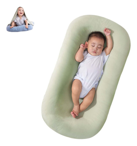 Almohada Suave Para Tumbona De Bebé Algodón Orgánico Verde Color