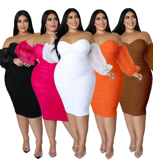Vestidos De Fiesta De Malla De Manga Larga Para Gorditas | Cuotas sin interés Vestidos De Fiesta De Malla De Manga Larga Para Gorditas | Cuotas sin interés
