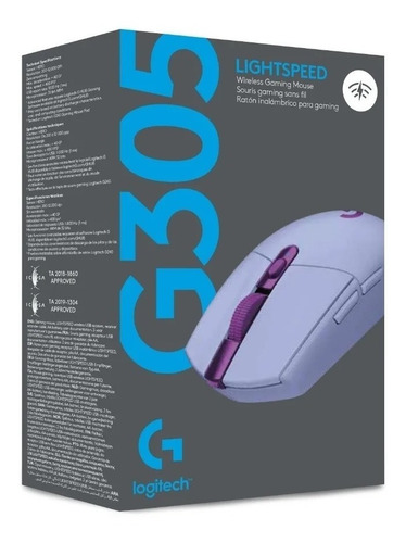 Imagen 5 de 5 de Mouse gamer de juego inalámbrico Logitech Serie G Lightspeed G305 lila
