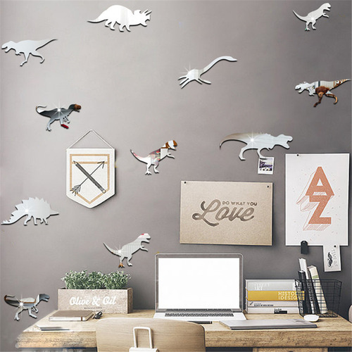 Adhesivo Acrílico Para Pared Con Espejo De Dinosaurio