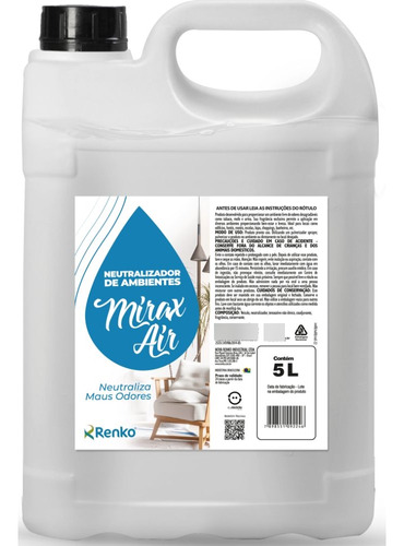 Neutralizador De Maus Odores Em Ambientes Mirax Air Renko 5l