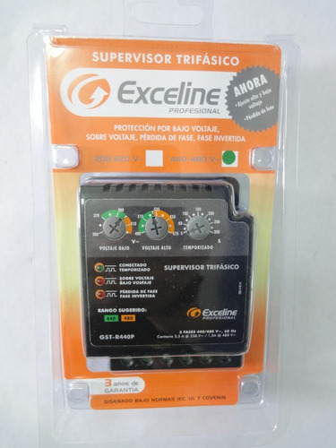 Protector Supervisor Trifasico 220v Exceline Gst-r220p