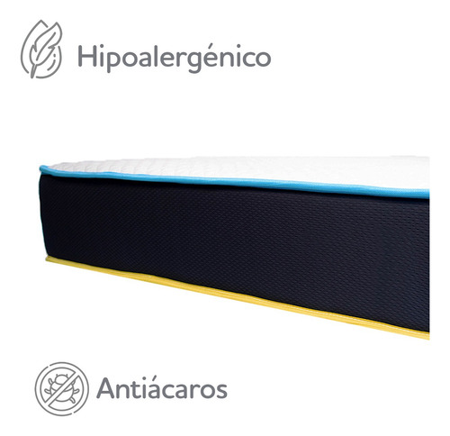 Colchón Nano Memory Queen Flip 2 Caras Diferente Firmeza Color Blanco