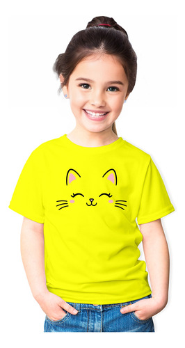 Polera Gatito Lindo Kawai Cute Cat   Niño Niña