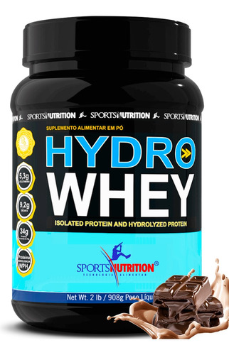 Whey Protein Hidrolisado Hydro Whey - 34g De Proteínas Por Dose - Matéria Prima Importada - 908g - Sabor: Chocolate