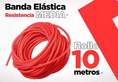 Imagen 4 de 10 de Kit Banda Elastica Fitness Resistencia 3 Rollos 30 Mts Tubo