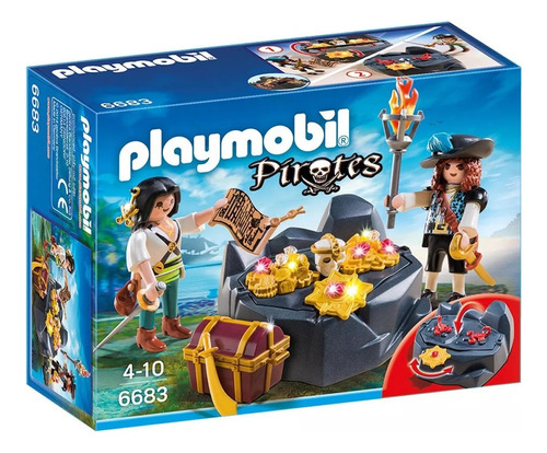 Playmobil 6683 Piratas Cofre Tesoro Escondido Calavera